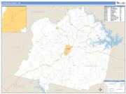 Franklin County, VA <br /> Wall Map <br /> Zip Code <br /> Basic Style 2024 Map