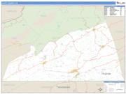 Scott County, VA <br /> Wall Map <br /> Zip Code <br /> Basic Style 2024 Map