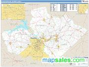 Augusta-Aiken <br /> Wall Map <br /> Basic Style 2024 Map
