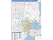 Detroit-Warren-Dearborn <br /> Wall Map <br /> Basic Style 2024 Map
