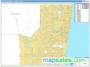 Fort Lauderdale <br /> Wall Map <br /> Basic Style 2024 Map