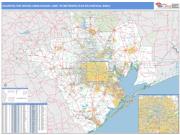 Houston-The Woodlands-Sugar Land <br /> Wall Map <br /> Basic Style 2024 Map