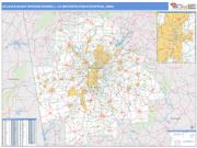 Atlanta-Sandy Springs-Roswell <br /> Wall Map <br /> Basic Style 2024 Map