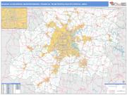 Nashville-Davidson-Murfreesboro-Franklin <br /> Wall Map <br /> Basic Style 2024 Map