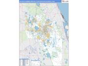 Orlando-Kissimmee-Sanford <br /> Wall Map <br /> Basic Style 2024 Map