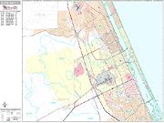 Daytona Beach <br /> Wall Map <br /> Premium Style 2024 Map