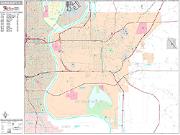 Council Bluffs <br /> Wall Map <br /> Premium Style 2024 Map