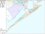 Galveston <br /> Wall Map <br /> Premium Style 2024 Map