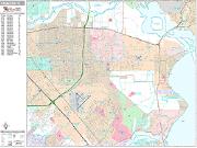 Pasadena <br /> Wall Map <br /> Premium Style 2024 Map