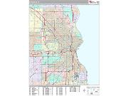 Milwaukee <br /> Wall Map <br /> Premium Style 2024 Map
