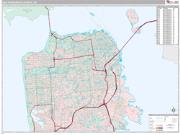 San Francisco County, CA <br /> Wall Map <br /> Premium Style 2024 Map