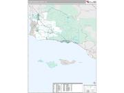Santa Barbara County, CA <br /> Wall Map <br /> Premium Style 2024 Map