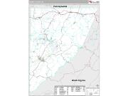 Garrett County, MD <br /> Wall Map <br /> Premium Style 2024 Map