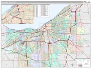 Cuyahoga County, OH <br /> Wall Map <br /> Premium Style 2024 Map