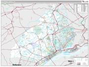 Delaware County, PA <br /> Wall Map <br /> Premium Style 2024 Map