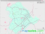 Lynchburg City County, VA <br /> Wall Map <br /> Premium Style 2024 Map