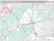 Asheville Metro Area <br /> Wall Map <br /> Premium Style 2024 Map