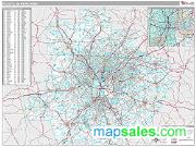 Atlanta Metro Area <br /> Wall Map <br /> Premium Style 2024 Map