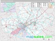 Augusta-Aiken Metro Area <br /> Wall Map <br /> Premium Style 2024 Map