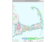 Barnstable-Yarmouth Metro Area <br /> Wall Map <br /> Premium Style 2024 Map