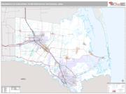 Brownsville-Harlingen Metro Area <br /> Wall Map <br /> Premium Style 2024 Map