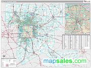 Dallas Metro Area <br /> Wall Map <br /> Premium Style 2024 Map