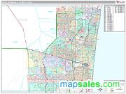 Fort Lauderdale Metro Area <br /> Wall Map <br /> Premium Style 2024 Map