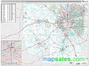 Fort Worth-Arlington Metro Area <br /> Wall Map <br /> Premium Style 2024 Map