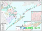 Galveston-Texas City Metro Area <br /> Wall Map <br /> Premium Style 2024 Map