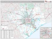 Houston-The Woodlands-Sugar Land Metro Area <br /> Wall Map <br /> Premium Style 2024 Map