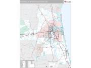 Jacksonville Metro Area <br /> Wall Map <br /> Premium Style 2024 Map
