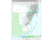 Miami Metro Area <br /> Wall Map <br /> Premium Style 2024 Map