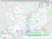 New London-Norwich Metro Area <br /> Wall Map <br /> Premium Style 2024 Map