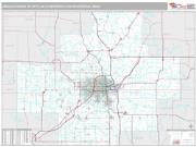 Omaha-Council Bluffs Metro Area <br /> Wall Map <br /> Premium Style 2024 Map