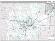 St. Louis Metro Area <br /> Wall Map <br /> Premium Style 2024 Map