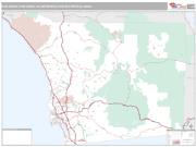 San Diego-Carlsbad Metro Area <br /> Wall Map <br /> Premium Style 2024 Map