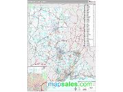 Waterbury Metro Area <br /> Wall Map <br /> Premium Style 2024 Map