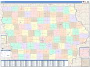 Iowa <br /> Wall Map <br /> Color Cast Style 2024 Map