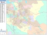 San Jose <br /> Wall Map <br /> Color Cast Style 2024 Map
