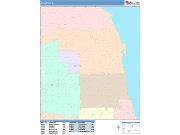 Evanston <br /> Wall Map <br /> Color Cast Style 2024 Map