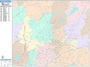 Greensboro <br /> Wall Map <br /> Color Cast Style 2024 Map