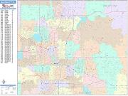 Oklahoma City <br /> Wall Map <br /> Color Cast Style 2023 Map