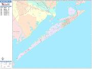 Galveston <br /> Wall Map <br /> Color Cast Style 2024 Map