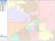 Lubbock <br /> Wall Map <br /> Color Cast Style 2024 Map