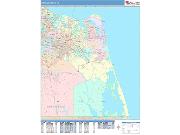 Virginia Beach <br /> Wall Map <br /> Color Cast Style 2024 Map