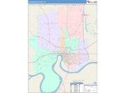 Vanderburgh <br /> Wall Map <br /> Color Cast Style 2024 Map