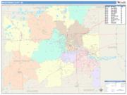 Washtenaw <br /> Wall Map <br /> Color Cast Style 2024 Map