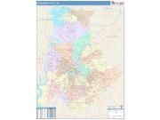 Mecklenburg <br /> Wall Map <br /> Color Cast Style 2024 Map