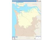 Clatsop <br /> Wall Map <br /> Color Cast Style 2024 Map