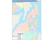 Kitsap <br /> Wall Map <br /> Color Cast Style 2024 Map